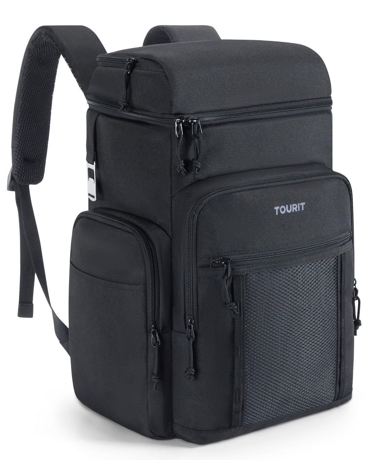 TOURIT Waterproof Cooler Backpack: 30 Cans Insulated Leakproof Backpack Cooler Portable Cooler Bag Beach Travel Camping Picnic Hiking Black
