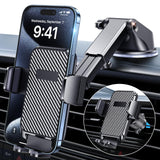Chiclish Phone Holders for Your Car [Upgraded Suction Cup Protection] Car Phone Holder Dashboard Windshield Air Vent 3 in 1 Hands Free Car Phone Mount Fit for iPhone Android Smartphones