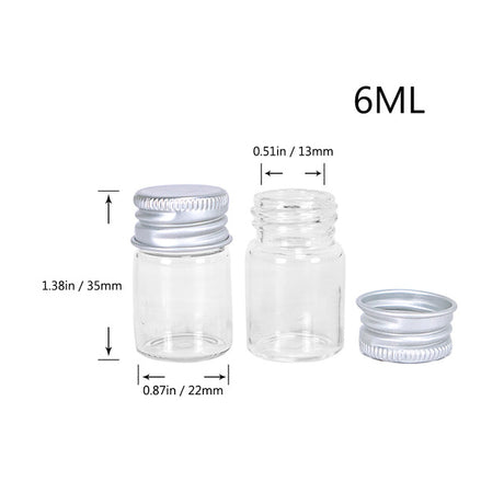 Clear Glass Bottles with Silver Caps - 100pcs Set