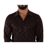Dolce & Gabbana Bordeaux Silk Pattern Shirt