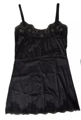 Dolce & Gabbana Black Lace Silk Sleepwear Camisole Top Underwear