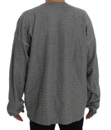 Dolce & Gabbana Elegant Gray Silk Crewneck Pullover Sweater