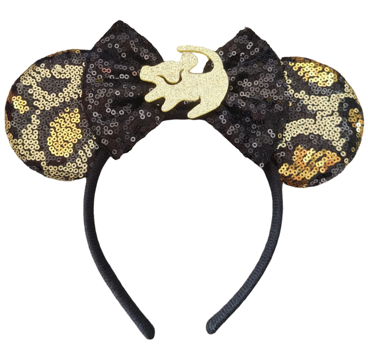 zhezesmila Mouse Ears Headbands for Women Sequin Polka Dot Bow Headband Hair Accessories for Birthday Costume Party Decorations
