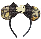 zhezesmila Mouse Ears Headbands for Women Sequin Polka Dot Bow Headband Hair Accessories for Birthday Costume Party Decorations