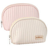 kamumanni Makeup Pouch Mini Cosmetic Bag for Purse Pad Pouh with Zipper for Daily Essentials Cute Period Pouch Pink + Cream
