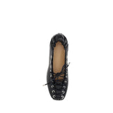 Ganni Black Polyester Ballet Flats