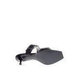 Alexander McQueen Black Leather Stiletto Heel Sandals