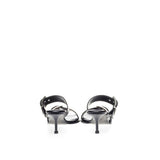 Alexander McQueen Black Leather Stiletto Heel Sandals