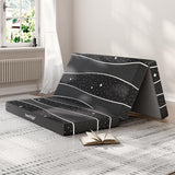 Sweetnight Tri-fold Mattress - 4 Inch Dual-layer Foam Folding Mattress | Removable & Washable 500G Superfine Fiber Cover | Suitable for Camping RV & Home Use （Queen）
