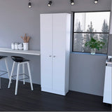 Buxton Rectangle 2-Door Storage Tall Cabinet White