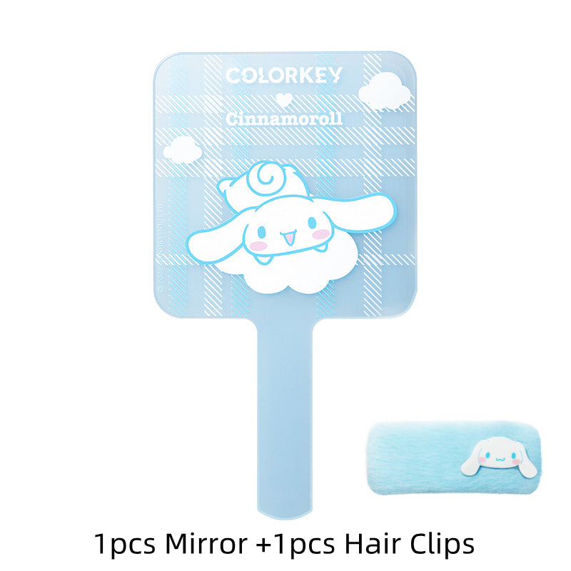 Cartoon Pink Blue Acrylic Handheld Makeup Mirror