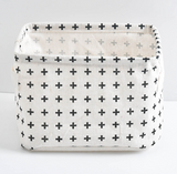 Desktop Makeup Organizer Storage Box with Linen Basket