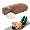 HOMBYS Shredded Foam Yoga Bolster Pillow for Restorative Yoga & Meditation Versatile Rectangular Yoga Support Pillow Premium Meditation Cushion with Washable Velvet Cover& Carry Handle (Coffee Color)