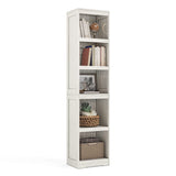 LINSY HOME 5-Shelf Bookcase Narrow Bookshelves Floor Standing Display Storage Shelves 68 in Tall Bookcase Home Decor Furniture for Home Office Living Room Bed Room - White Oak
