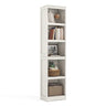 LINSY HOME 5-Shelf Bookcase Narrow Bookshelves Floor Standing Display Storage Shelves 68 in Tall Bookcase Home Decor Furniture for Home Office Living Room Bed Room - White Oak