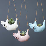 Cute Cartoon Koala Hanging Basket Ceramic Planter