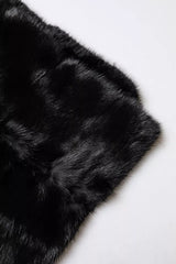 Dolce & Gabbana Black Fur Shawl Neck Wrap Cover Collar Scarf