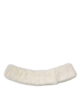 Dolce & Gabbana White Mink Fur Collar Women Neck Wrap Scarf