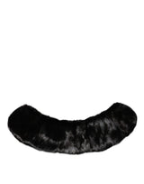 Dolce & Gabbana Black Fur Shawl Neck Wrap Cover Collar Scarf
