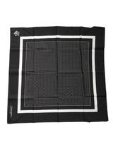 Dolce & Gabbana Black Polka Dots Cotton Handkerchief Scarf