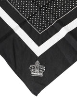 Dolce & Gabbana Black Polka Dots Cotton Handkerchief Scarf
