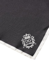 Dolce & Gabbana Black Crown Logo Square Handkerchief Scarf