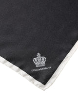 Dolce & Gabbana Black Crown Logo Square Handkerchief Scarf