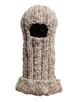 Dolce & Gabbana Beige Wool Knitted Ski Mask Balaclava Hat