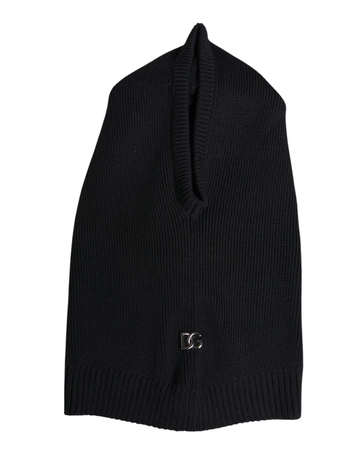 Dolce & Gabbana Black Wool Whole Head Wrap Balaclava Hat