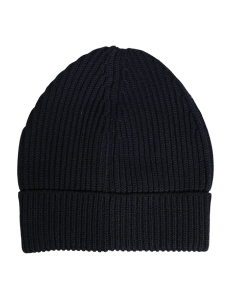 Dolce & Gabbana Blue Cashmere Knitted Winter Beanie Hat
