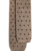 Dolce & Gabbana Beige Polka Dot Silk Adjustable Necktie Tie