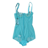 Dolce & Gabbana Blue Tulle Balconette Bra Bodysuit Underwear