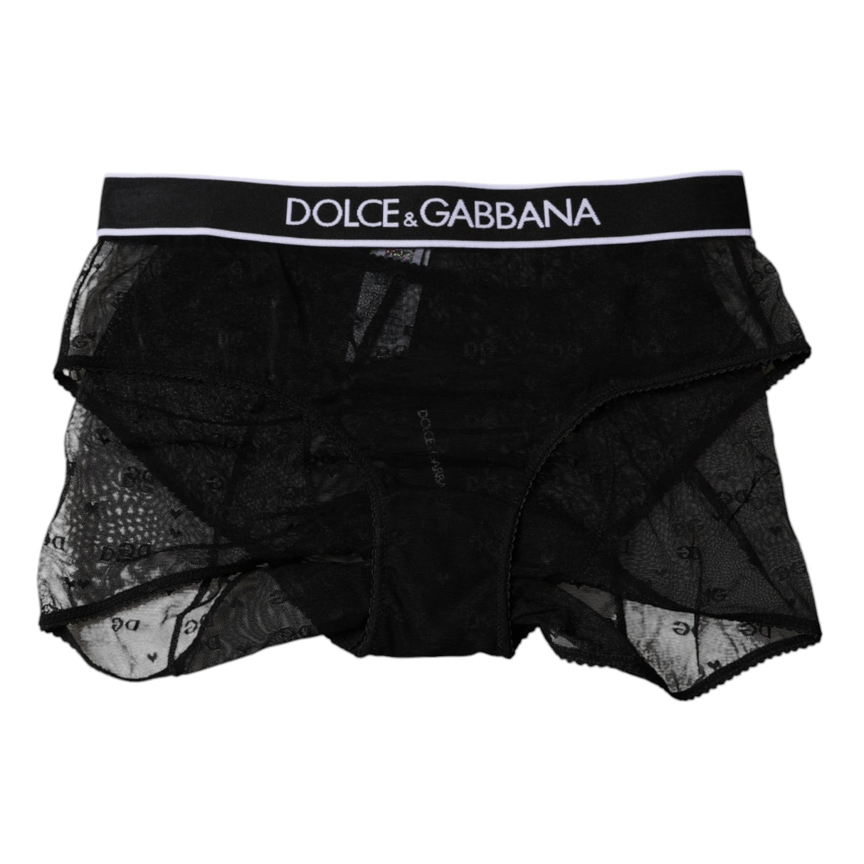 Dolce & Gabbana Black Tulle Nylon Mid Waist Panty Underwear