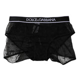 Dolce & Gabbana Black Tulle Nylon Mid Waist Panty Underwear