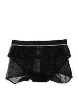 Dolce & Gabbana Black Tulle Nylon Mid Waist Panty Underwear