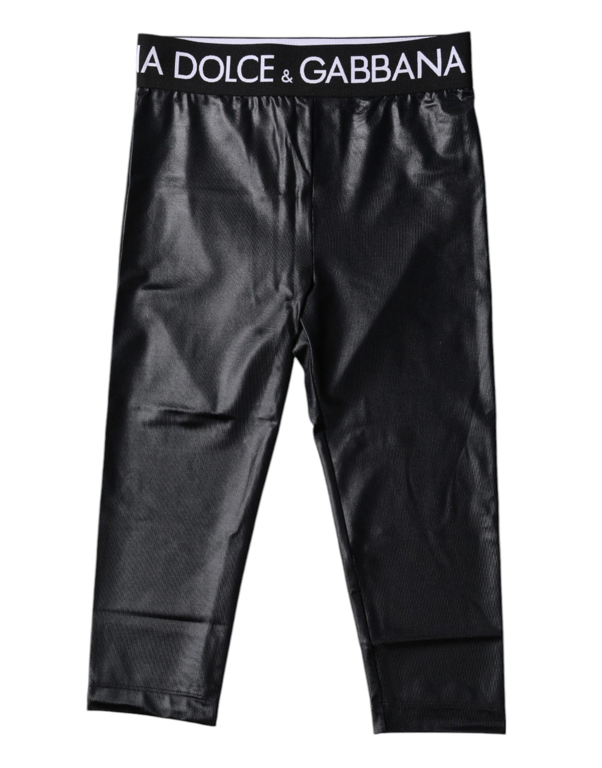 Dolce & Gabbana Black Logo Nylon Cropped Tights Pants Underwear