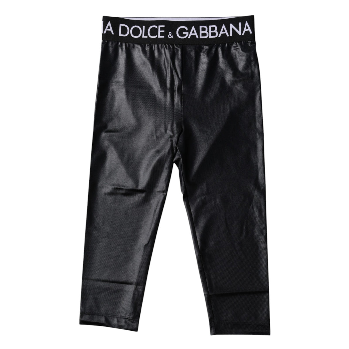 Dolce & Gabbana Black Logo Nylon Cropped Tights Pants Underwear