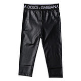 Dolce & Gabbana Black Logo Nylon Cropped Tights Pants Underwear