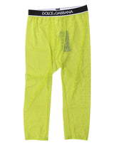 Dolce & Gabbana Green DG Logo Nylon Cropped Tights Underwear