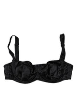 Dolce & Gabbana Black Silk Stretch Balconette Brassiere Underwear