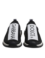 Dolce & Gabbana Black White Slip On Sorrento Sneakers Shoes