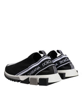 Dolce & Gabbana Black White Slip On Sorrento Sneakers Shoes