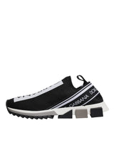 Dolce & Gabbana Black White Slip On Sorrento Sneakers Shoes