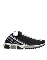 Dolce & Gabbana Black White Slip On Sorrento Sneakers Shoes