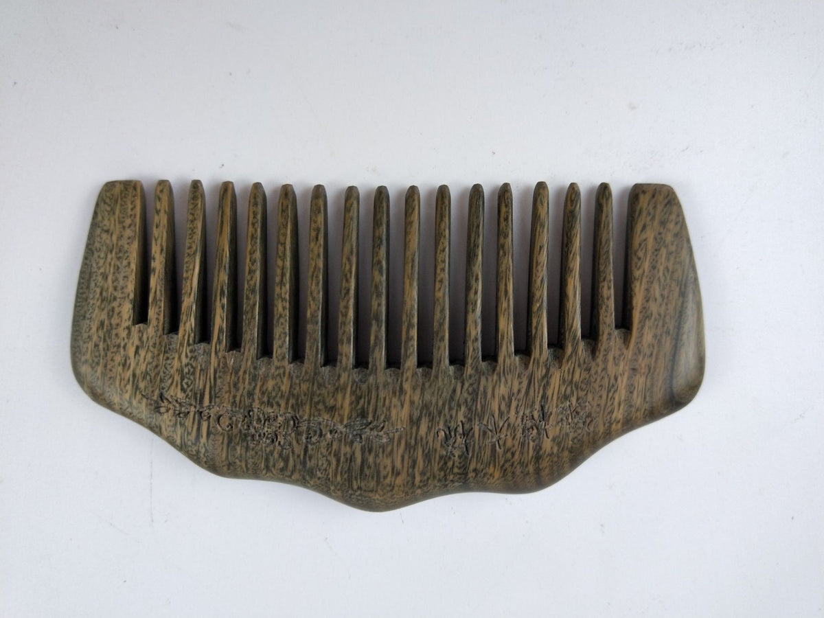 Sandalwood Hair Comb - Green Wooden Meridian Comb
