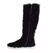 Dolce & Gabbana Black Xiangao Lamb Fur Leather Boots Shoes