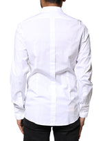 Dolce & Gabbana White GOLD Cotton Long Sleeves Dress Shirt