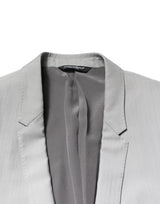 Dolce & Gabbana Light Gray Wool GOLD 2 Piece Formal Suit