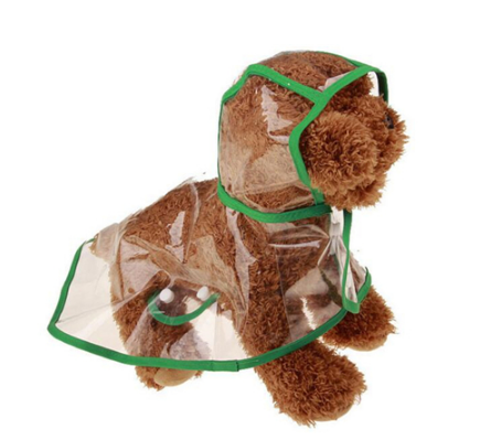 Transparent Colorful Raincoat for Dogs, Pet Accessory