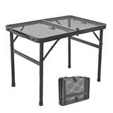 Goaylate Camping Table 2 ft Folding Grill Table with Mesh Desktop Anti-Slip Feet Height Adjustable Lightweight & Portable Aluminum Outdoor Table for Camping Picnic RV BBQ (23.6"X16"X22.5")